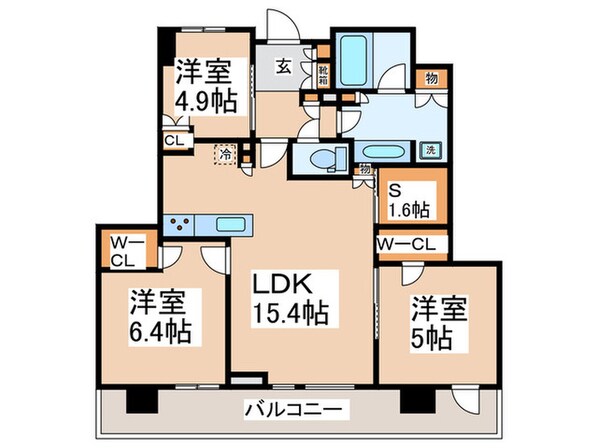 ｸﾞﾚｰｼｱﾀﾜｰｽﾞ海老名ｳｴｽﾄ(1106)の物件間取画像